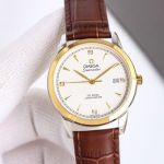 Omega Swiss ETA 2824 Movement Stainless Steel Cowhide Leather Strap 40MM Replica Watch